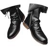 Generisch Stivaletti corti da uomo, alla caviglia, alla moda, con chiusura lampo, stivaletti alti, con frange, in pelle, casual, per attività all'aria aperta, O nero., 45 EU