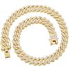 Saintda Iced Out - Collana cubana Miami Cubana per uomo e donna | 13,5 mm 5A+ CZ senza piombo nichel ipoallergenico Bling diamante Hip Hop Jewelry Gift Box per concerto festa