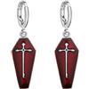 WCRAZYE Orecchini gotici da donna retrò esagerati punk gotici bara rossa vampiro croce pendenti orecchini pendenti Halloween Natale Capodanno gioielli regalo, Zinco, Non pietra preziosa