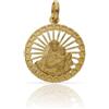Minoplata Medaglia della Madonna del Carmen in argento placcato oro 20 mm diametro, 20mm, Argento Sterling 925 placcato oro, Nessuna pietra preziosa