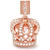 GNOCE Charm Ciondolo A Forma di Corona in Agento S925 Sei La Regina Charm Bead Placcato Oro Rosa per Bracciali e Collana Regalo di Natale per Famiglia Moglie Figlia Amico