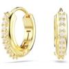 Swarovski Orecchini a cerchio Matrix, Taglio Round, Bianchi, Placcato color oro
