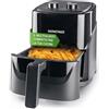 GOURMETmaxx Friggitrice ad aria calda, 3,2 l, 1300 W, nera, meccanica con timer e regolatore di temperatura, friggitrice compatta per friggere, arrostire, grigliare e riscaldare a basso contenuto di
