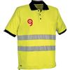 Cofra Polo alta visibilità giallo Helpway uomo, traspirante e riflettente Personalizzate o neutre