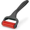 Dynavox WR-50 Pulitore a rulli per dischi in vinile, rullo di pulizia in silicone per rimuovere efficacemente la polvere e la pulizia dei pannelli in vinile, larghezza 5 cm, nero/rosso