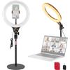 NEEWER ENTRY LEVEL VERSION 10.5 Ring Light da Tavolo con Stand/Portatelefono Compatibile con iPhone/Telecomando, Luce Anello 10W CRI85+ per Streaming Riprese Trucco Selfie Videoconferenza Laptop, N22