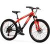 Bicicletta per Ragazzi 26 Predator Cambio Shimano Tourney TZ 21V Arancione