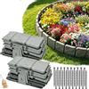 Tuxvealu 20PCS Bordura per Aiuola Effetto Pietra, Flessibile Pietra Bordo per Prato, Bordo Giardino Decorativa in PVC, Bordura Effetto per Vialetti, Aiuole e Prati - Grigio