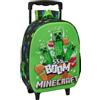 safta MINECRAFT - Zaino per bambini 3D con ruote, ideale per bambini di diverse età, comodo e versatile, qualità e resistenza, 27 x 10 x 33 cm