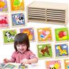 vigatoys VIGA Puzzle in legno: 12 tabelloni con 4 puzzle ciascuno in un espositore