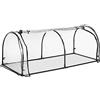 Relaxdays Serra per Orto, HLP: 50 x 130 x 60 cm, Telo in PVC, con Porta, Coltivazioni da Giardinaggio, Trasparente Nero