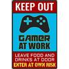 Bestylez Targa in latta con scritta in inglese Keep Out Gamer at Work - Bestylez Funny Gamer per sala da gioco, decorazione da parete o porta, regalo per ragazzi e fidanzati, 30,5 x 20,3 cm (159)