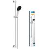 GROHE Vitalio Start 110 Set Saliscendi Doccia (2 getti Rain e Jet, asta 600 mm, flessibile, SpeedClean anticalcare), Cromo, 26955001