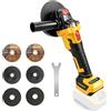 Roadtime Smerigliatrice angolare a batteria da 125 mm, compatibile con batteria Dewalt da 20 V (senza batteria), smerigliatrice angolare brushless da 600 W con 4 livelli di velocità, 6 dischi e impugnatura