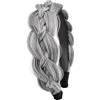 BOBIYA fascia per capelli intrecciati con treccia dentata fascia per capelli con denti larghezza intrecciato fascia per capelli (sale pepe, taglia libera)
