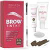 RB RENATA BEAUTY Tinta Sopracciglia Kit - Semi-Permanente, 1,8% Attivatore Crema + Pennello Dual - Senza PPD/Ammoniaca - Dura fino a 4 Settimane - 20 Applicazioni - Castano Taupe