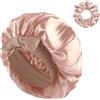 Abeillo Cuffia da donna in raso, per dormire la notte, con fascia per legare e scrunchies, morbida cuffia per capelli ricci (champagne)