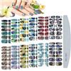 Kalolary Copertura Completa Nail Stickers, 12 Fogli Marmo Adesivi Unghie Nail Art Sticker Decalcomanie Manicure e 1 Pezzo di Lima per Decorazioni Unghie Fai da Te