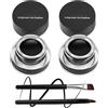 Boobeen Liner Eyeliner Gel - Formula in gel per colori per sopracciglia a lunga durata - Set trucco occhi con confezione da 2 pennelli per eyeliner e pennello per sopracciglia (Nero e nero)