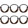 Generic 6 Pezzi Elastici per Coda di Cavallo in Plastico Coffee | Donne e Ragazze, Effetto Realistico, Comodi e Resistenti, Accessori per Chignon e Uso Quotidiano