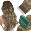 Easyouth Extension Capelli Veri Biadesivo Biondo Ombre Extension Biadesivo Remy Marrone Medio Balayage Biondo Platino Biadesive Extensions Capelli Veri Per Donne #6/60/6 35cm 40g 20pz