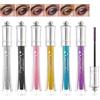 Domality Set di 6 Mascara Colorati Glitterati Domality, Nero, Argento, Oro, Rosa, Blu, Viola, Mascara Scintillante a Diamante per Ciglia, Allungante e Volumizzante, Trucco Occhi Lucido e Scintillante
