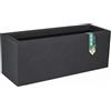 EDA - Balconera Volcania'Up 25 L - Decorazione Imitazione Pietra - Parete Singola - Area di ritenzione idrica - 59 x 19,5 x 22,8 cm - Grigio Antracite