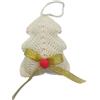 Handmade Generico Alberello Decorativo Natalizio Artigianale all'Uncinetto - Bianco con Fiocco Dorato cm8xh9