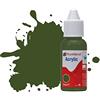 Humbrol Vernice acrilica No.242 RLM 71 Dunkelgrun Matt flacone contagocce, Verde Scuro (De), 14 ml