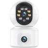 GUOPIN Telecamera di sicurezza cellulare 6MP HD Dual Lens Camera Dual Screen Baby Monitor Ai Auto Tracking Indoor Home Secuiryt CCTV 2-Way Audio Video Sorveglianza Risoluzione HD(4MP NO SD Card)