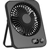Akfldms Ventilatore Personale Pieghevole Inclinabile A 180° con Display di Alimentazione Ricaricabile Tramite USB