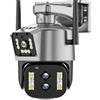 GUOPIN Telecamera di sicurezza cellulare 4K 8MP Binoculare Telecamera Esterna 10X Zoom 2.8-12mm Tre Lenti di Sicurezza PTZ Telecamera Auto Tracking P2P CCTV Video Sorveglianza Risoluzione HD(4K 8MP With 32G