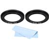 PATIKIL 30.5mm-37mm Cerchio di Adattamento in Metallo con Panno per la Pulizia, 2pz Cerchi Adattatori per Filtro Obiettivo Fotocamera in Lega di Alluminio, Colore Nero