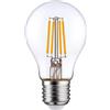 Lampada LED E27 8W a Filamento 140lm/W No Flickering - A60 Colore Bianco Naturale 4.000K