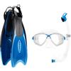 CRESSI SET BORSA PALAU MAREA DRY BLU/AZZURRO S/M Kit Maschera + Snorkel + Pinne