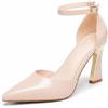 Coutgo Donne Chiuse Pizzo Dita Pompe Fibbie alla Caviglia Strap D'Orsay Tacchi Elegante Dressu Scarpe
