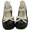 Ulalaza Scarpini Lolita per Donna Scarpe Mary Jane in Cuoio Nodo in Dentella Bottine Compensate per Cosplay Stile Mignon