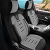 GIOVANNI BUTTI Coprisedili universali per auto e SUV, coprisedili anteriori di alta qualità, in lino, grigio/nero, compatibili con airbag, set di montaggio incluso