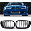 HSDOMTO Gloss Black Griglia per 3 serie E46 320i 328i 2002-2005 4 porte sedan reni doppio bar anteriore griglia