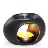 Bighan Bruciatori di Olio Essenziale in Ceramica Brucia Essenze Lampade Aromaterapia Decorazioni per la Camera da Letto, Nero
