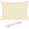 WOLTU Vela ombreggiante 3x3m in HDPE 180 g/m² Traspirante Tenda a Vela Parasole Quadrato Protezione Solare Respirante Anti UV Giardino Esterni Beige