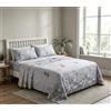 HOME ZEN HOUSEHOLD LINEN Completo Letto in Microfibra di Poliestere, Morbido e Setoso, Stampa Digitale 3D Floreale, con Lenzuolo Sotto Elastico e Federe (Dis 8, Matrimoniale)