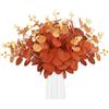 HOTUT Eucalipto Autunnali Artificiali,30 Pezzi Fiori di Piante Eucalipto Artificiali Rami Decorativi per Decorazioni D'Autunno,Vasi,Corone,Centrotavola e Arredamento Casa(Rosso)