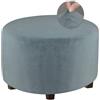 FANSU Copri Pouf Rotondo Elasticizzato, Velluto Poggiapiedi Lavabile Copri Ottomano Copertura per Sgabello Pouf Poggiapiedi Fodere per Sgabello per Soggiorno (Grigio Blu,S)