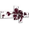 Bilderdepot24 Immagine su telaio a cunei Arte astratto 36a rosso bordeaux - 140x65cm set 4 pezzi - Già montato sul telaio, stampa su tela di cotone 100%