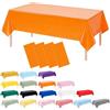 RONGZUBAT 4 Pezzi Tovaglie Monouso in Plastica Arancione, 137 x 274 cm, Tovaglia PEVA Rettangolare Impermeabile Lavabile per Compleanno Halloween BBQ