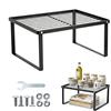 lemgyiamz Organizer Cucina, Porta Spezie Per Cucina E Portaspezie - Scaffale Pieghevole In Acciaio Carbonio, Con Rivestimento Antiruggine, Design Aperto, Per Ripiano Salvaspazio, Nero 36x29x15 cm