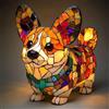 Generic Lampada da tavolo a LED, motivo cane boxer, design in resina colorata, luce notturna a forma di animale vintage, decorazione per la casa, luce notturna da comodino, ideale per gli amanti degli animali