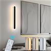 ZTWLEED 12W/40CM Applique da Parete LED Dimmerabile con Telecomando | Dimmerabile 10%-100%,3000K-6000K,Lampada da Parete Lunga Nero 110-240V per Camera da Letto Soggiorno Hotel Scala Corridoio