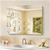 KOCUUY Specchio da bagno rettangolare senza cornice, specchio da parete 76x90 cm, specchio con vetro infrangibile, riflessione HD, angoli arrotondati, adatto per bagno